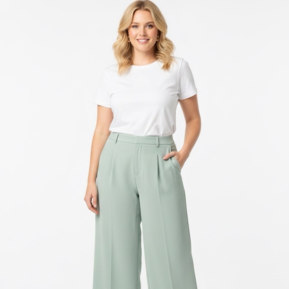 A NEW DAY light sage Green Wide-Leg Pants size 16 regular